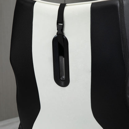 Vinsetto Gaming Stuhl ergonomischer Computerstuhl mit Wippfunktion Drehstuhl höhenverstellbar Stahl Schwarz+Weiß 67 x 70 x 106-112 cm