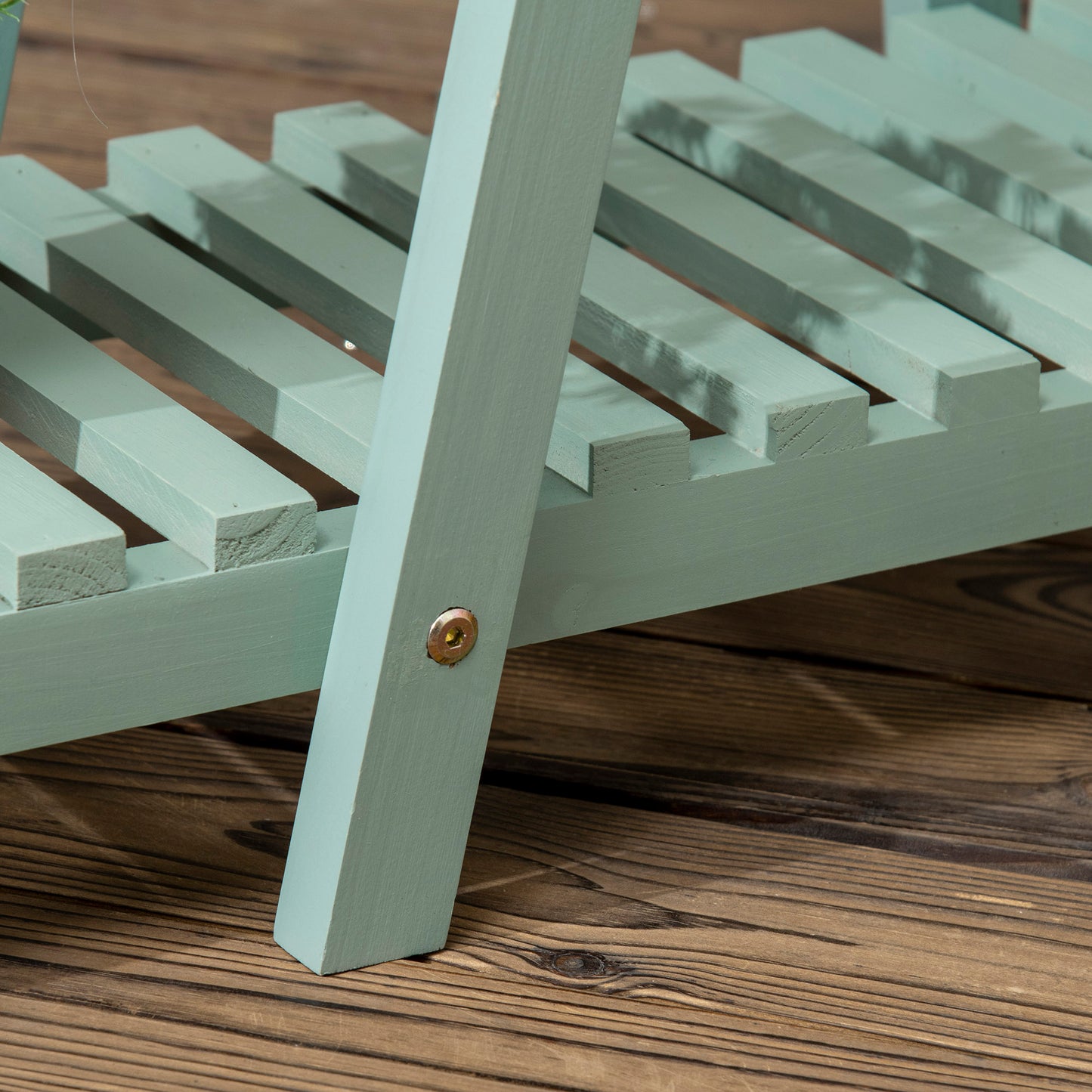 Outsunny Pflanzenregal mit 3 Ebenen, für 6 Blumentöpfen, wetterbeständig, 76 cm x 26 cm x 76 cm, Hellgrün