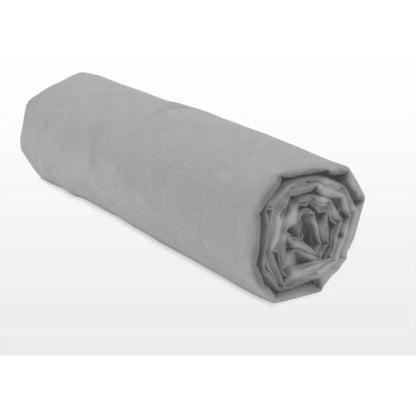 Fitted sheet - HOME LINGE PASSION - HP71773 - 180 x 200 cm + 30 cm bonnet - Microfiber - 82 g - Light gray