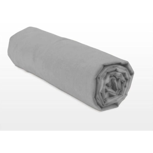 Fitted sheet - HOME LINGE PASSION - HP71773 - 180 x 200 cm + 30 cm bonnet - Microfiber - 82 g - Light gray