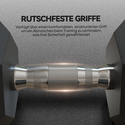 HOMCOM Hanteln mit gerändeltem Griff, Kurzhantel aus Gusseisen, 2 x 15kg, Kurzhanteln für Männer und Frauen