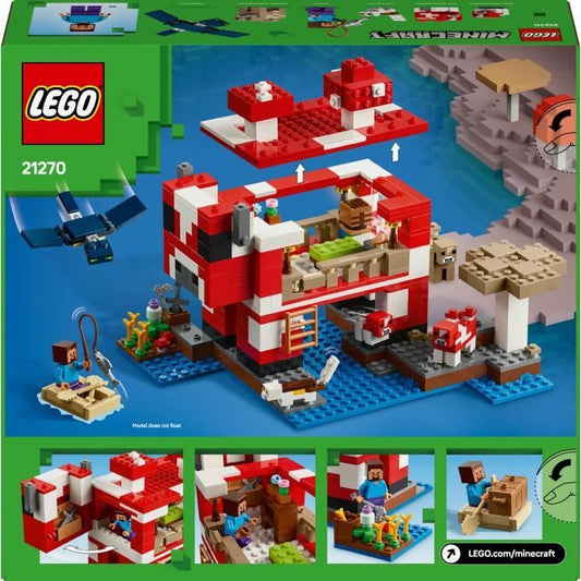 LEGO Minecraft 21270 The Mooshrooms House - Building game for girls aged 8 and up
