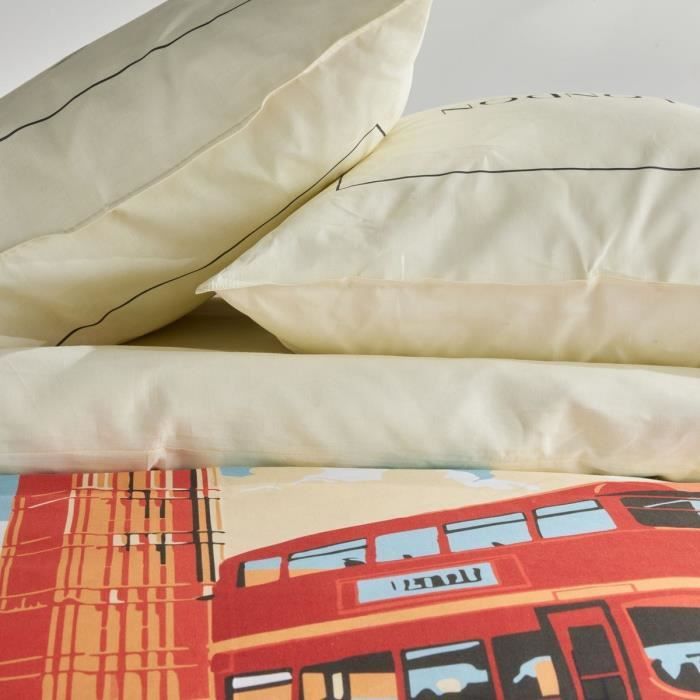 Bedding set - TODAY - JAVA - 2 people - 240x220 cm - Cotton - London print - Off-white