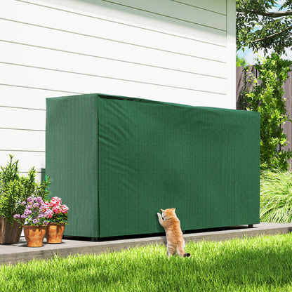 Outsunny Feuerholzgestell, 0,6 m³, mit Abdeckung, pulverbeschichteter Metall, bis 200 kg, Schwarz/Dunkelgrün