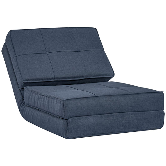 HOMCOM Bodensofa klappbar Schlafsessel Bodenstuhl 5-stuhfig verstellbar Klappsessel Schlafsofa Sofabett Einzelsofa Blau 61 x 73 x 58 cm