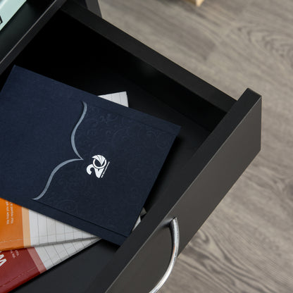 HOMCOM Rollcontainer Schubladencontainer Container, 1 Fach, 1 Regal, 1 Schublade, 40 cm x 3 cm x 60 cm, Schwarz