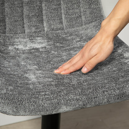 HOMCOM Moderner Barhocker, 2er-Set drehbare Barstühle mit Rückenlehne, höhenverstellbar, mit Fußstütze, gepolstert, Dunkelgrau