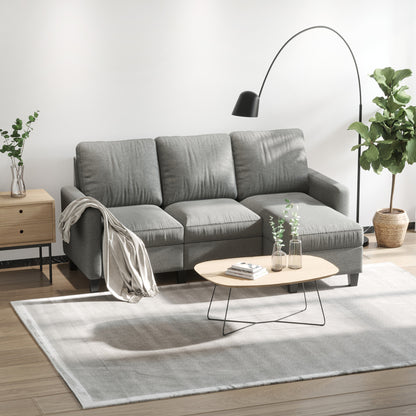 HOMCOM Ecksofa mit Schlaffunktion, 3-Sitzer-Sofa mit Bettkasten und Kissen, Eckcouch, L-Form Couch, Stoffbezug, Grau
