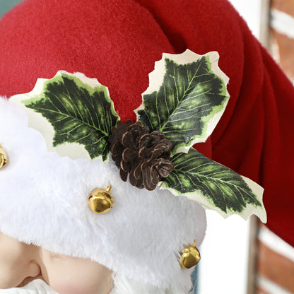 HOMCOM Weihnachtsmannfigur, beweglich, mit Geräuschsensor, Lachen & Musik, 140 cm, Rot