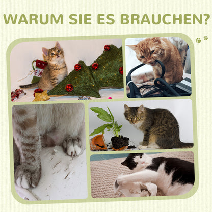 PawHut Kratzbaum für Katzen, Kratzsäule, 79 cm Katzenbaum mit Juteseil, inklusive Spielzeug, Plüsch, Beige