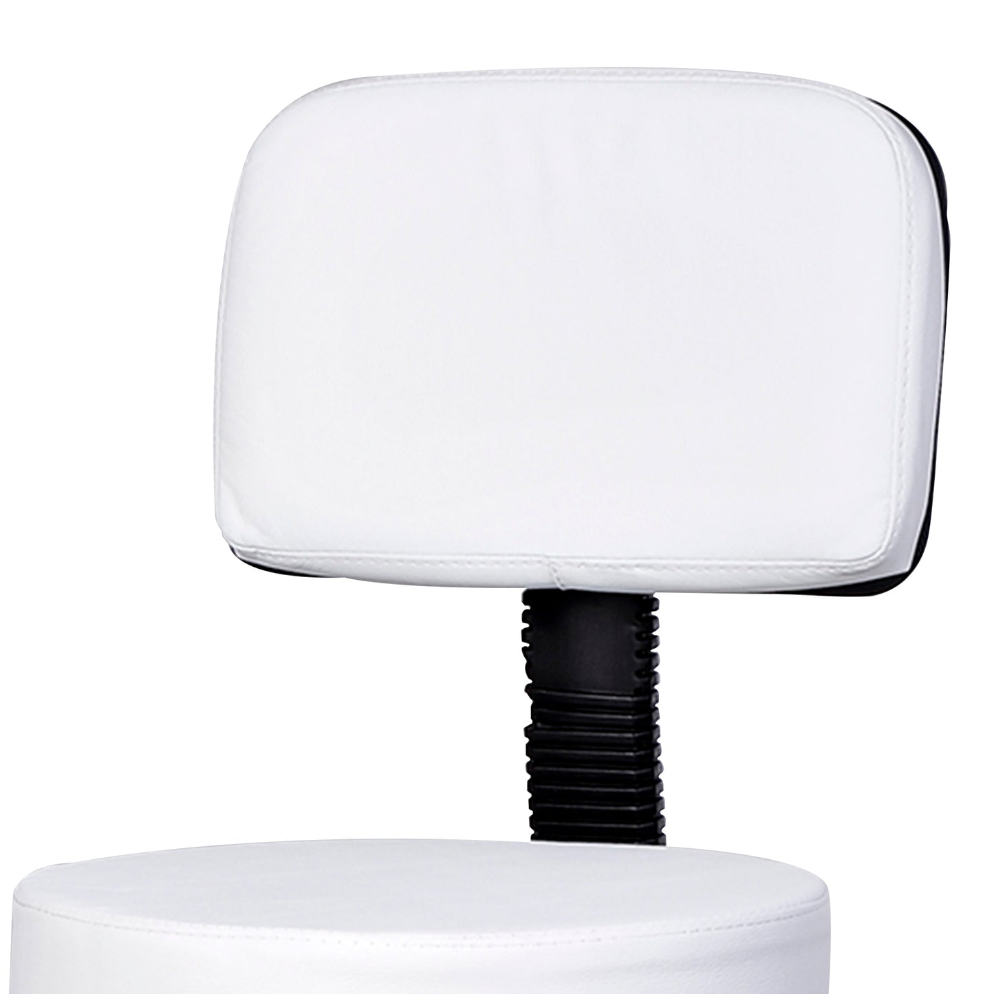 HOMCOM Rollhocker höhenverstellbar mit Rückenlehne Drehhocker 72-84 cm Arbeitshocker 360° drehbar Bürohocker für Büro Salon Massage Spa Weiß