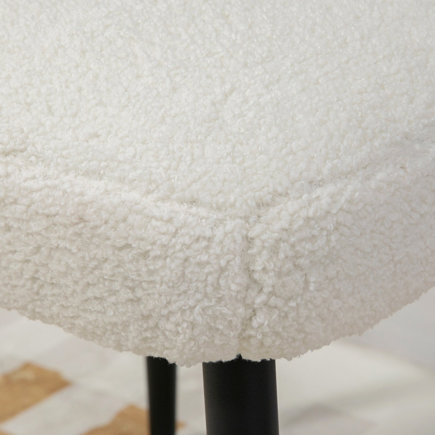 Aosom Hocker, Sitzhocker, Kaschmir-Optik, Fußhocker, Creme-Weiß