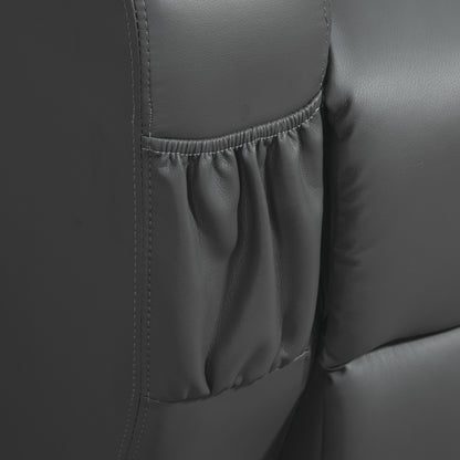 HOMCOM Massagesessel, elektrisch verstellbar, 8 Vibrationspunkte, Becherhalter, Kunstleder, Dunkelgrau