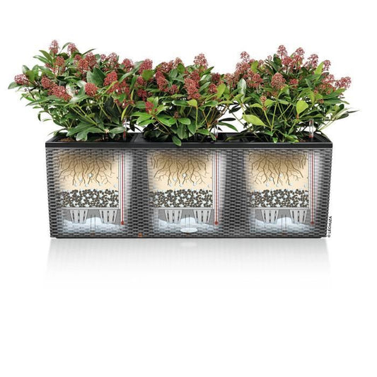 Flower pot - LEC - Trio Cottage 30 - granite - integrated irrigation system - weather resistant