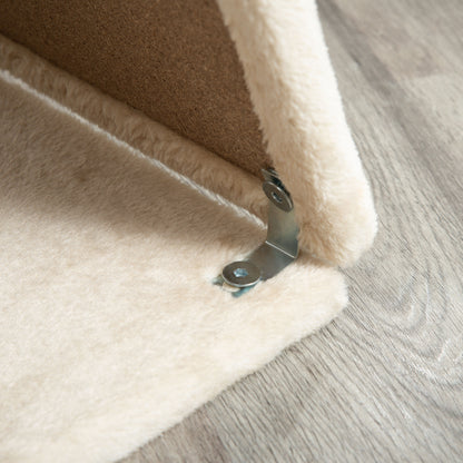 PawHut Kratzbaum Katzenbaum, inkl. Spielzeug und Katzenbett, 60 cm x 30 cm x 76 cm, Creme + Natur