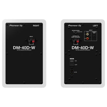 Pair of Pioneer DJ DM-40D-W monitoring speakers - Bass Reflex - 2x19W - DJ or Production mode - White