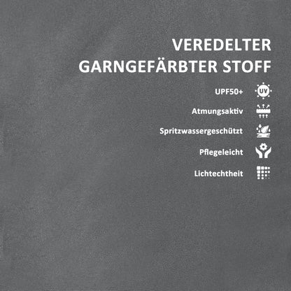 Outsunny Sitzkissen 120 x 47 x 9,5 cm wasserabweisend Stuhlkissen mit Bändern, Kopfstütze, UPF50+ Dunkelgrau