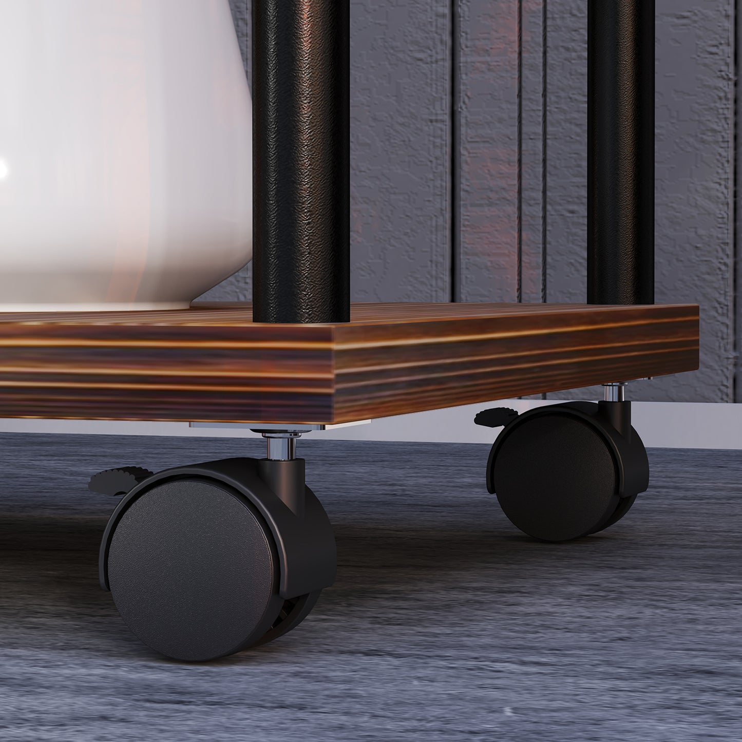 Outsunny Blumenständer mit 5 Ebenen, 5-stufiger Pflanzenständer, versetztes Design, leicht zu verschieben, Holz, Stahl