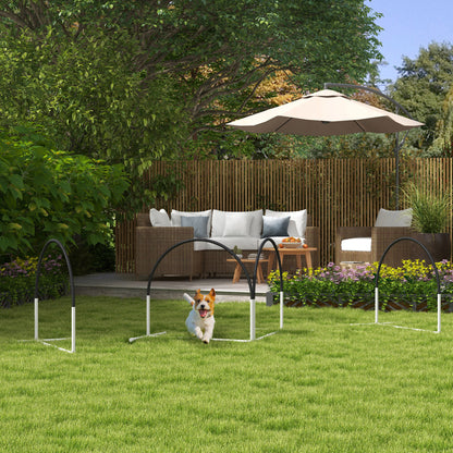 PawHut Hunde-Agility-Set Hundetrainingszubehör Agility-Set, 4 Teile, 89 x 69 x 99 cm, Weiß + Schwarz