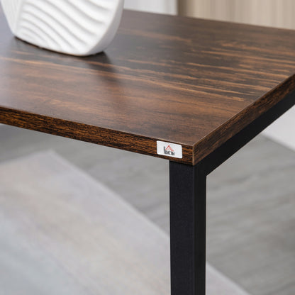 HOMCOM Satztisch, Beistelltisch, 3er-Set, Industrial Design, Stahlrahmen, braun+schwarz, 45 x 30 x 60cm