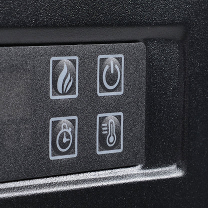 HOMCOM LED Elektrokamin Standkamin Kaminofen mit Flammeneffekt 1800/2000W Innenraumheizung mit Holzrahmen Dekokamin MDF Weiß 113 x 26,6 x 87,5 cm