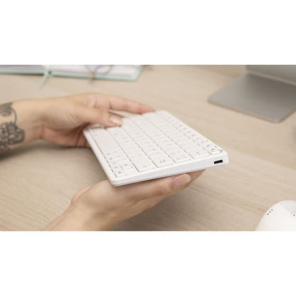 Wireless Keyboard - BLUESTORK - MINI MAC R - Compact - Rechargeable - White