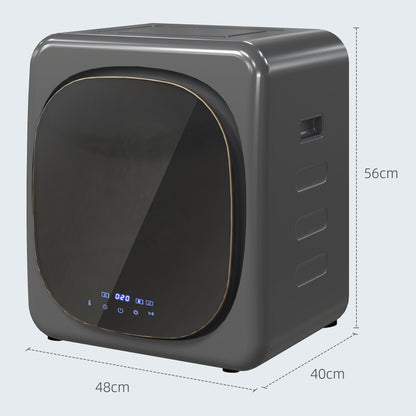 HOMCOM Wäschetrockner mit UV-Desinfektion, kompakte Bauweise, 4 kg Kapazität, Edelstahl, Grau