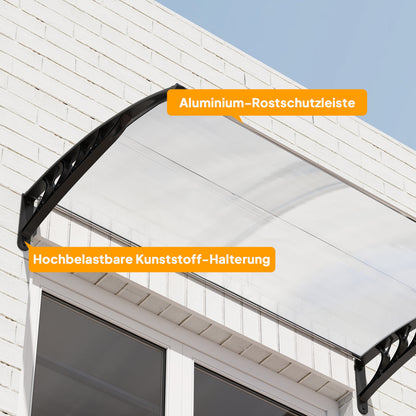 Outsunny Vordach Schutzdach, UV-Beständig, Wasserbeständig, 90x150x25cm , Weiß