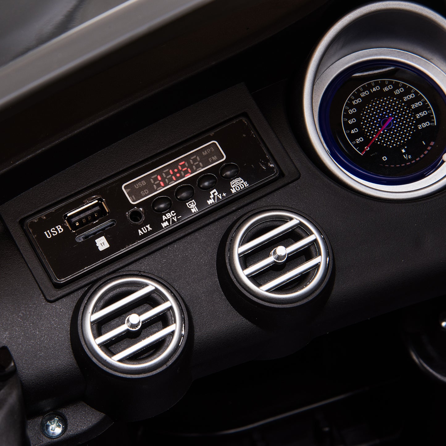 HOMCOM Kinder Elektroauto 12V Kinderauto mit 2,4 G Fernbedienung, 2 Motor, Kinderfahrzeug mit Hupe, Musik, Sicherheitsgurt, Elektrofahrzeug für 37-60 Monate Kinder, Schwarz