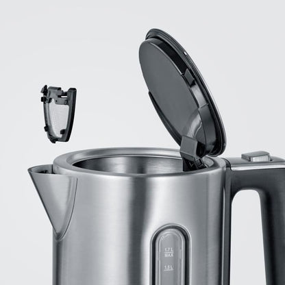 SEVERIN WK3418 Kettle 1.7 L with adjustable temperature up to 100 ° C, 5 ° C steps, LCD display, Bisphenol A free, 360 ° base, Stainless steel