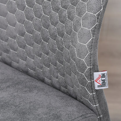 HOMCOM 4er-Set Freischwinger Esszimmerstühle 4-teilig Küchenstühle, Mikrofaser, 45 x 61 x 98 cm, Grau