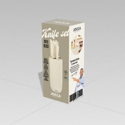 Set of 5 knives - JOCCA - Polypropylene block - Beige