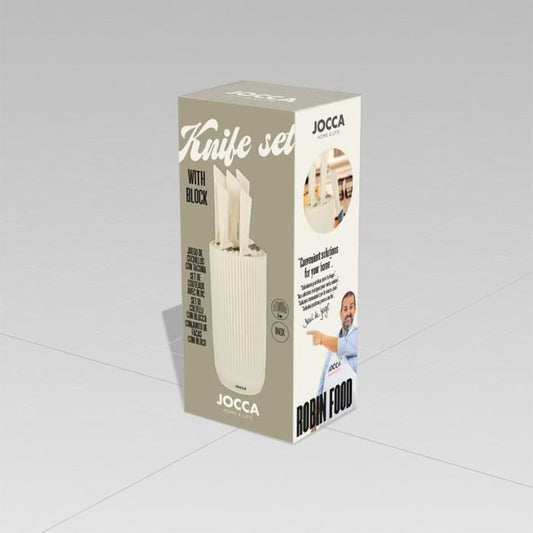 Set of 5 knives - JOCCA - Polypropylene block - Beige