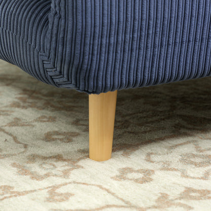 HOMCOM 2-in-1 Schlafsessel Gästebett, verstellbare Kopfstütze Cord-Optik 82 cm x 8 cm x 83 cm Blau