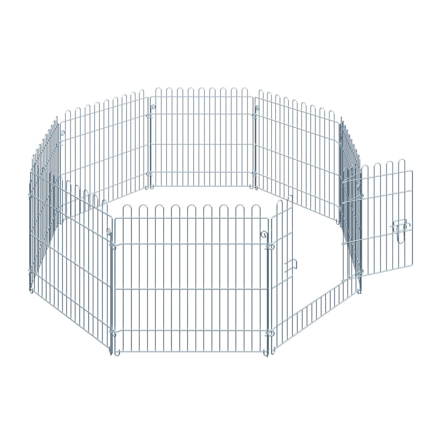 PawHut Freilaufgehege Welpenauslauf Welpenzaun Laufstall Welpengitter für Tiere 8-teilig B63 x H60 cm