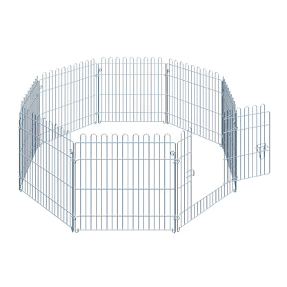 PawHut Freilaufgehege Welpenauslauf Welpenzaun Laufstall Welpengitter für Tiere 8-teilig B63 x H60 cm