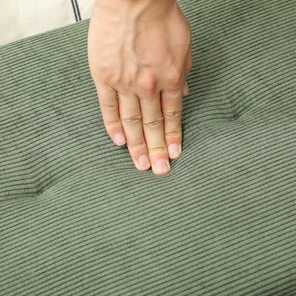 HOMCOM Sitzbank Polsterbank mit Cordbezug, Bettbank mit Metallbeine, Schuhbank 100 x 36 x 45 cm Grün