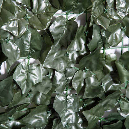 Outsunny Künstlicher Hecken Sichtschutz, UV Geschützt Sichtschutz, Grün Balkon Sichtschutz, Zaun Sichtschutzgitter mit Blättern, Hecken Zaun, WandKünstliche 300 x150 cm för Garten Hochzeit