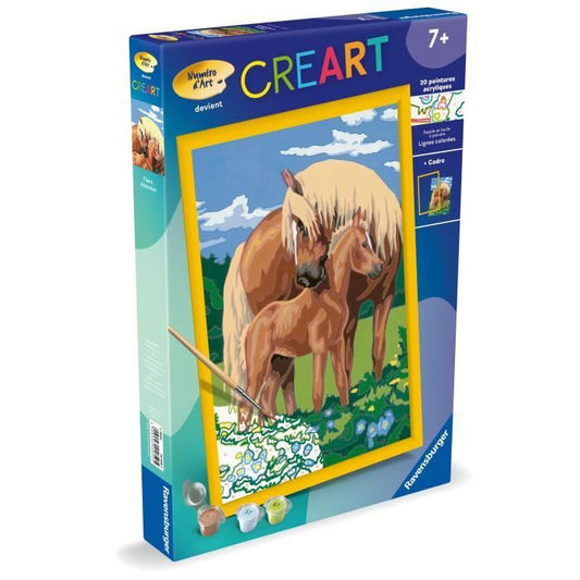 CreArt Kids 31x21cm Proud Horses, Paint by Numbers Kit, Art Number, Ages 7+, 25850, Ravensburger