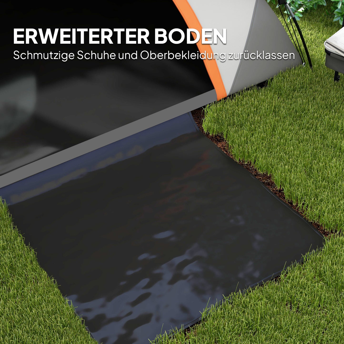 Outsunny Kuppelzelt für 2 Personen leicht, stabil wasserdicht Familienzelt mit Tür&amp;Fenster Packtasche Grau+Rostrot