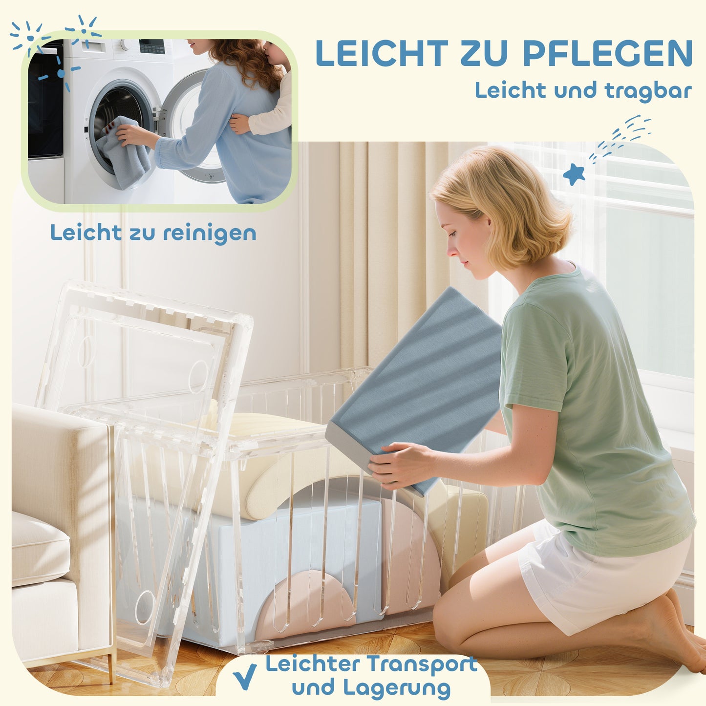 AIYAPLAY 5er-Set Schaumstoff-Kletterblöcke, Cordbezug, leichtes Gewicht, zum Bauen, Krabbeln, Klettern, Bunt