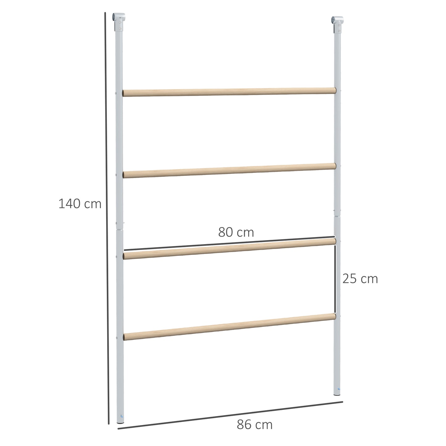 PawHut Sitzleiter für Hühner, 4 Sitzstangen, wetterfest, für 4-6 Hühner, Stahl/Holz