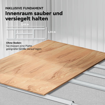 Outsunny Geräteschuppen aus Metall mit Schiebetüren und Belüftungsfenstern, 277 x 195 x 192 cm, Dunkelgrau