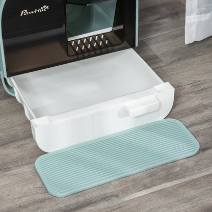 PawHut Katzentoilette Katzenklo mit Deckel Streuschaufel Streufangmatte Grün 43 x 44 x 47cm