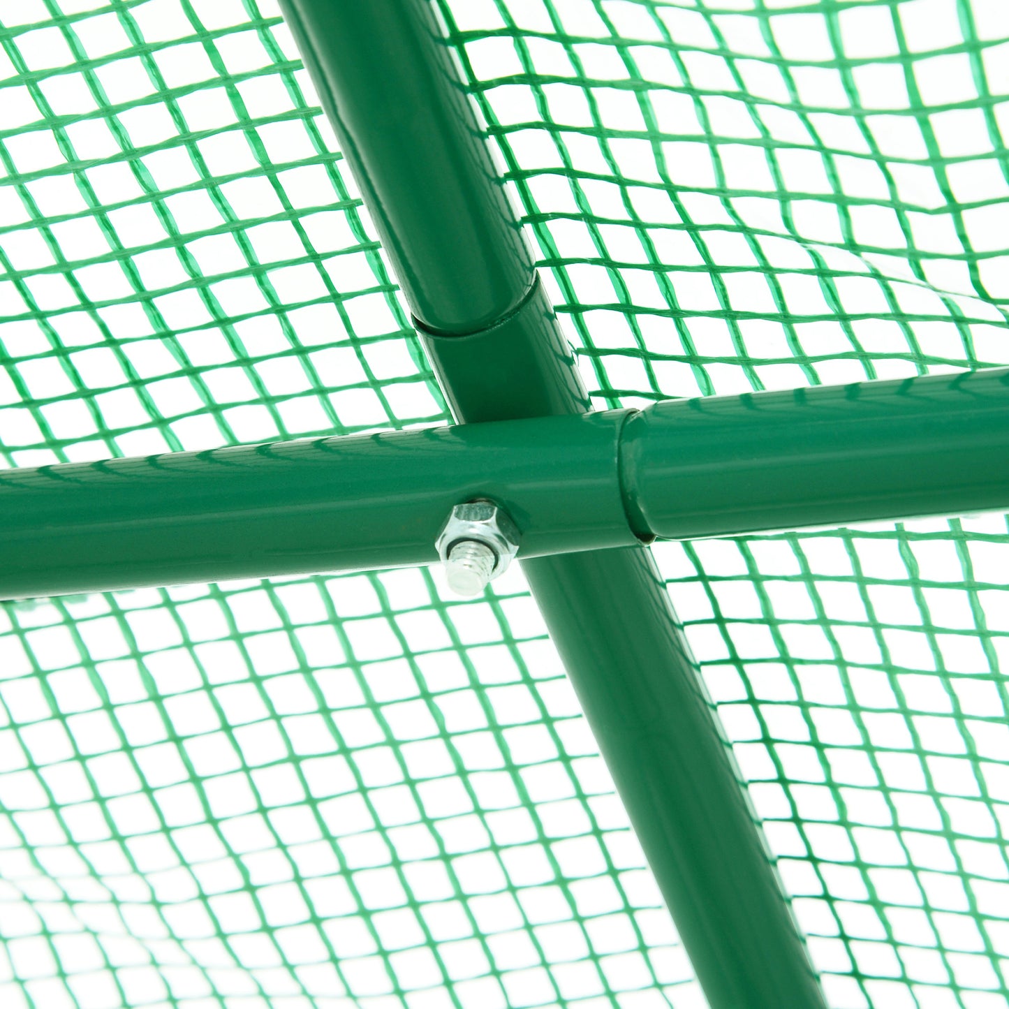 Outsunny Gewächshaus 245x200x198cm Foliengewächshaus Tomatenhaus mit Tür, 4 Fönster, Folientunnel aus verzinktem Stahl, PE, stabil Treibhaus Pflanztunnel, inkl. Erdanker &amp; Seilen, Grün