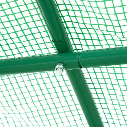 Outsunny Gewächshaus 245x200x198cm Foliengewächshaus Tomatenhaus mit Tür, 4 Fönster, Folientunnel aus verzinktem Stahl, PE, stabil Treibhaus Pflanztunnel, inkl. Erdanker &amp; Seilen, Grün