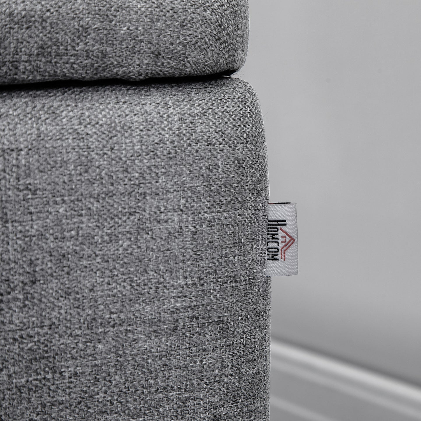 HOMCOM Sitzbank, Sitztruhe, Polsterbank, Leinenoptik, bis 150kg, 101x38,5x44,5 cm, Grau