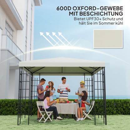 Outsunny 3 x 3 m Ersatzplane für Pavillon, Plane für Garten-Pavillon, mit Wasserablauföffnungen, UPF30+, Hellgrau
