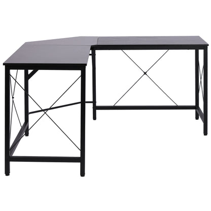 HOMCOM Computertisch Schreibtisch L-Form Eckschreibtisch Winkelschreibtisch MDF Schwarz 150 x 150 x 76 cm
