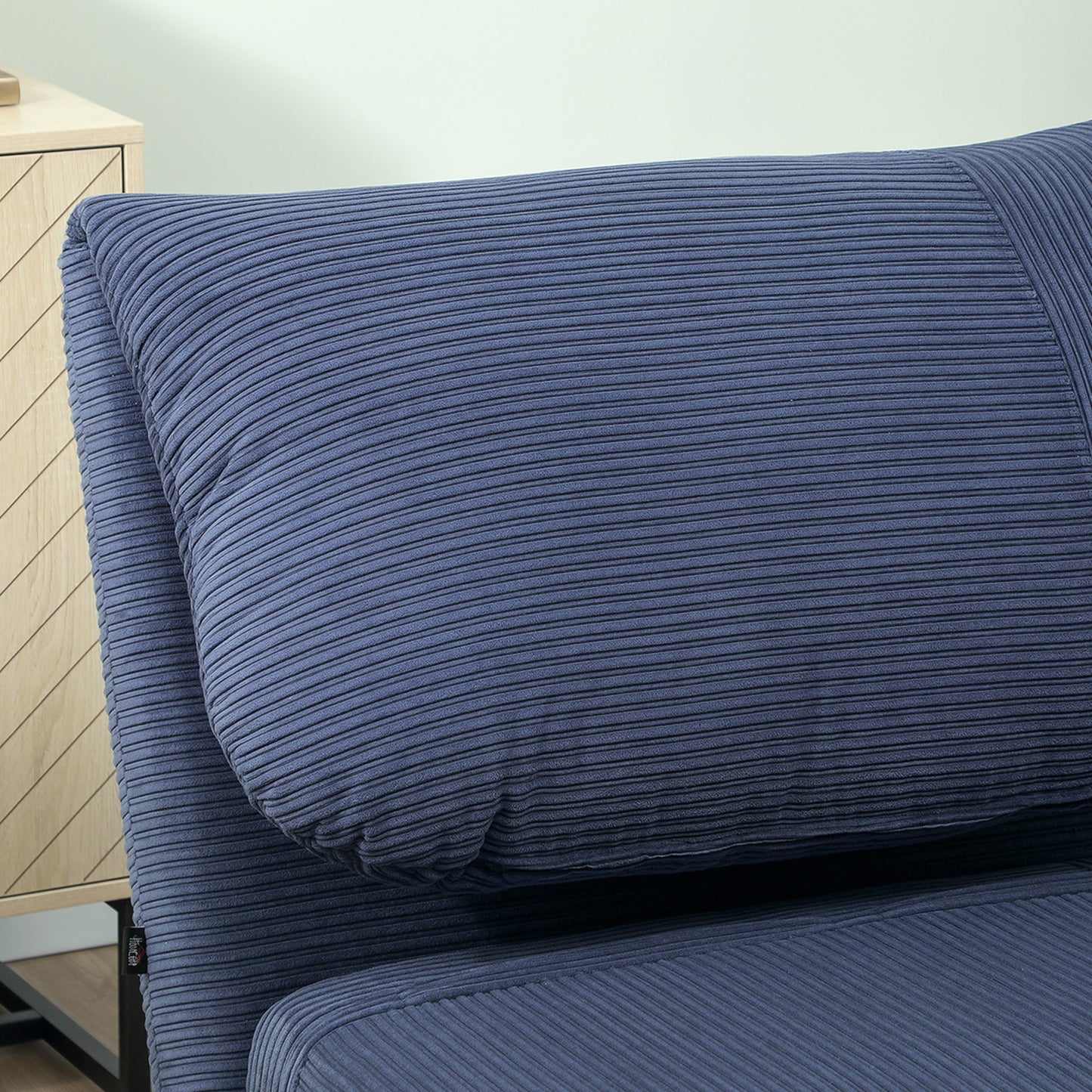 HOMCOM 2-in-1 Schlafsessel Gästebett, verstellbare Kopfstütze Cord-Optik 82 cm x 8 cm x 83 cm Blau